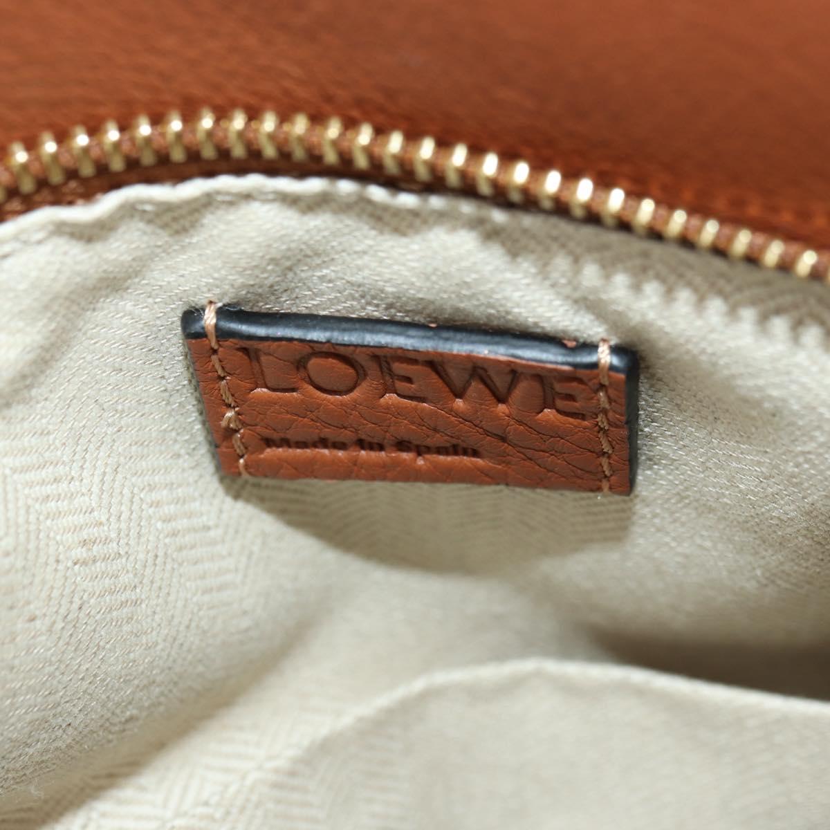 LOEWE Puzzle Bag Small Hammock Hand Bag Leather Brown Gold Auth 177978SM