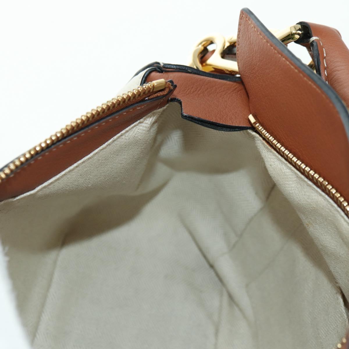 LOEWE Puzzle Bag Small Hammock Hand Bag Leather Brown Gold Auth 177978SM