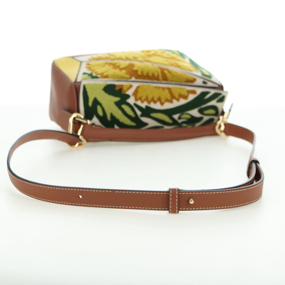LOEWE Puzzle Bag Small Hammock Hand Bag Leather Brown Gold Auth 177978SM