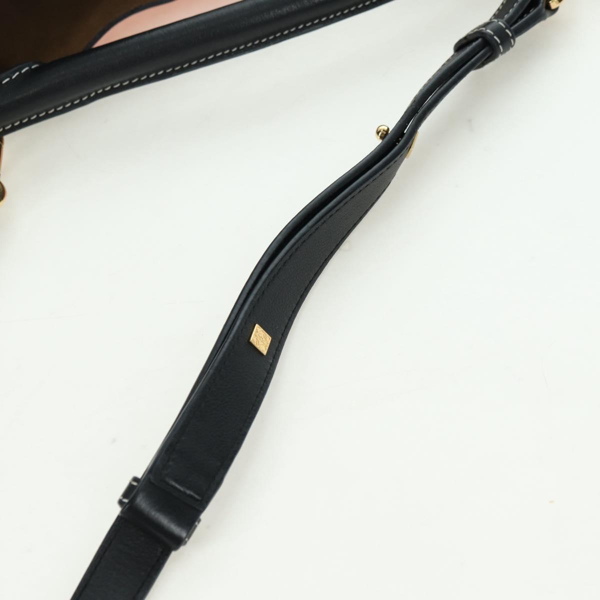 LOEWE Shoulder Bag Leather 2way White Gold Auth 177982SM