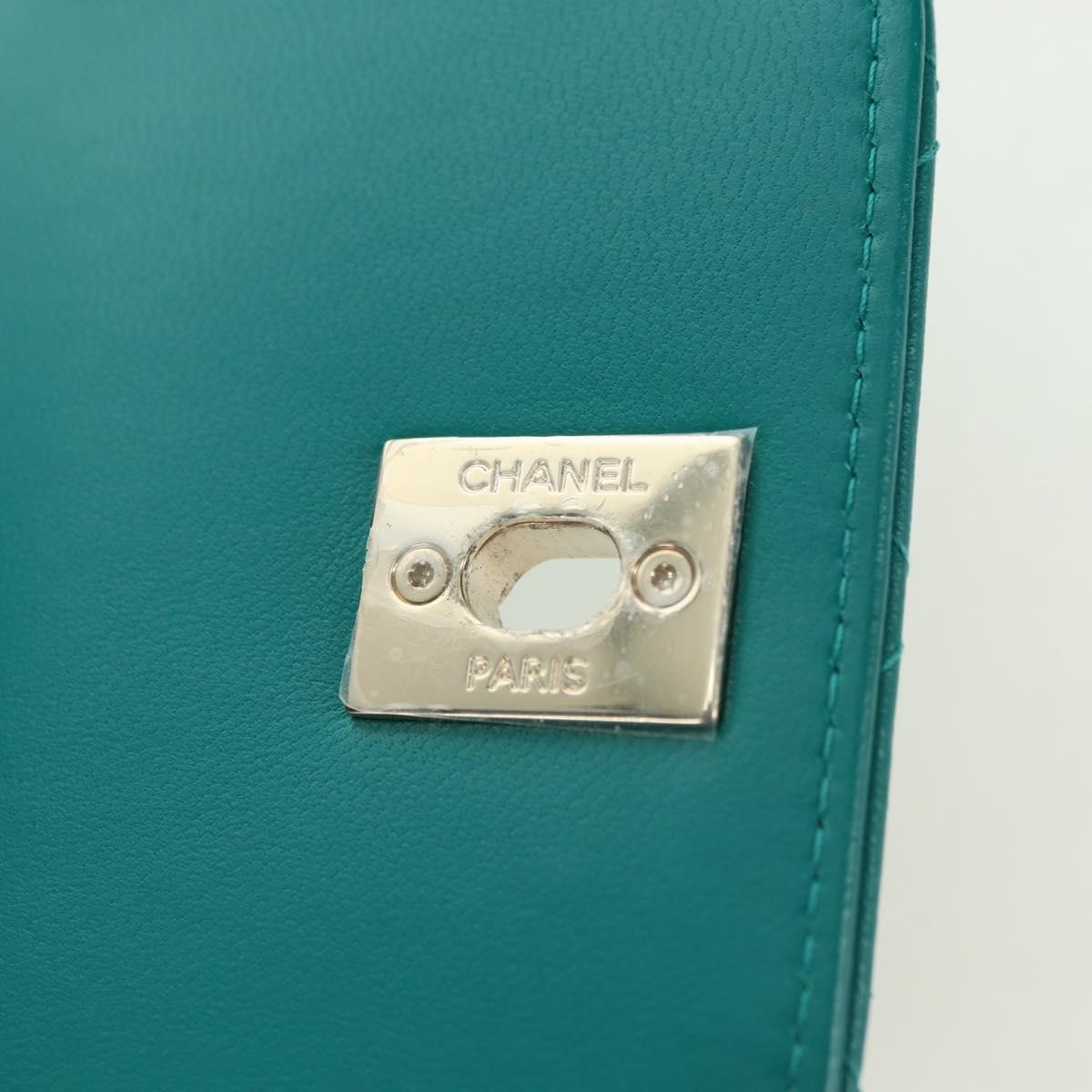 CHANEL Matelasse Chain Mini Trendy CC Bag Lamb Skin Green Gold CC Auth 177985SAV