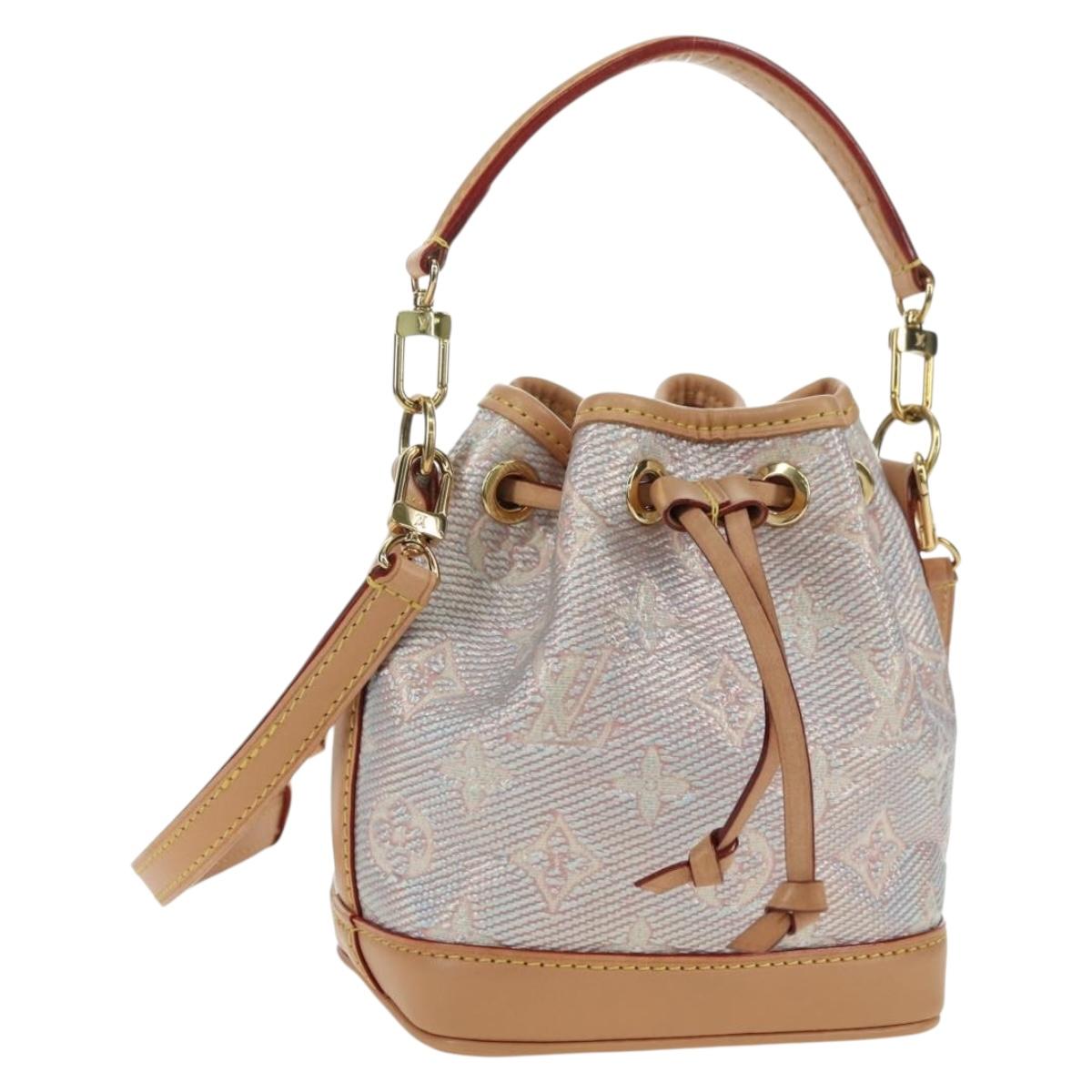 LOUIS VUITTON monogram laminated Jacquard Nano Noe Bag Pink M82427 Auth 177989SM