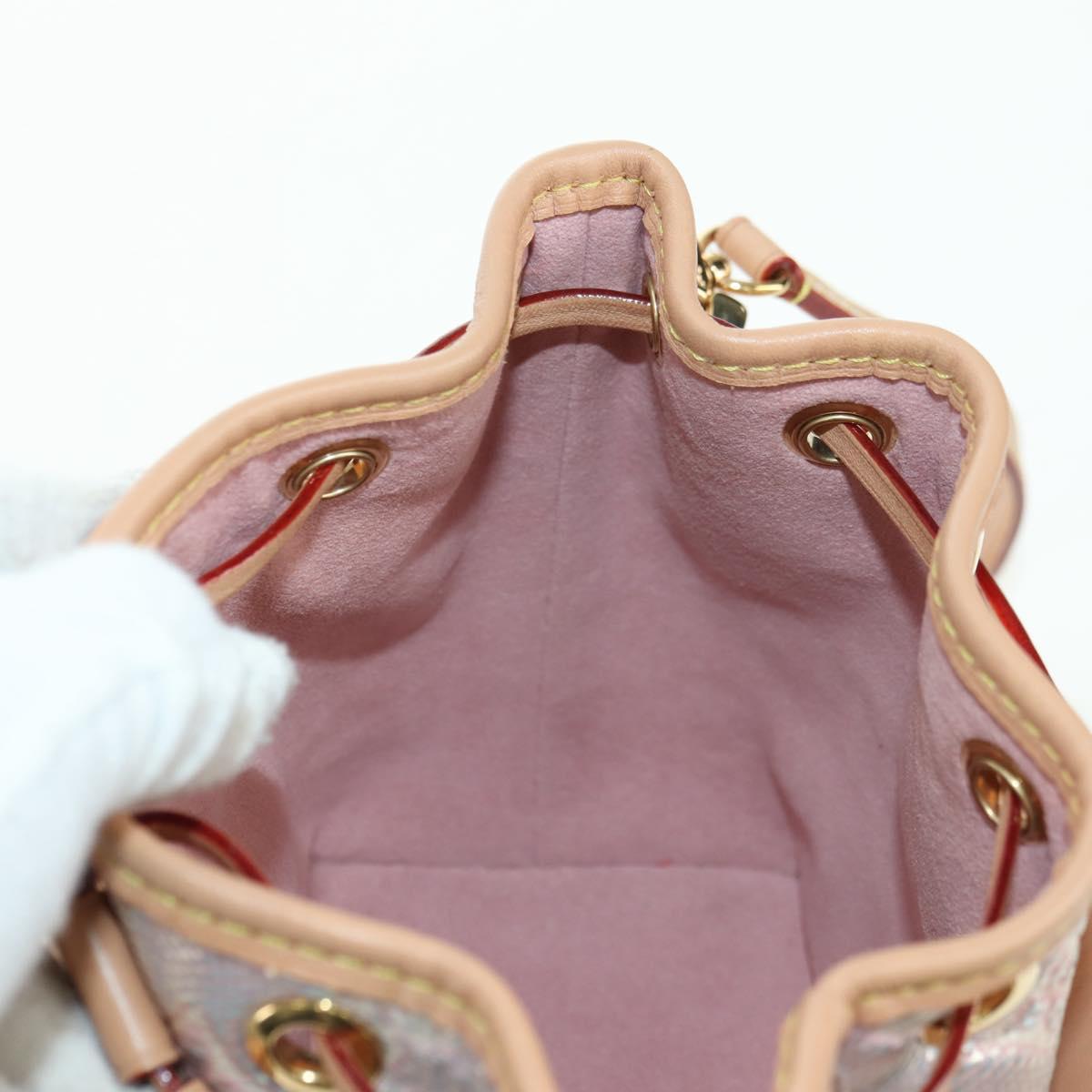 LOUIS VUITTON monogram laminated Jacquard Nano Noe Bag Pink M82427 Auth 177989SM