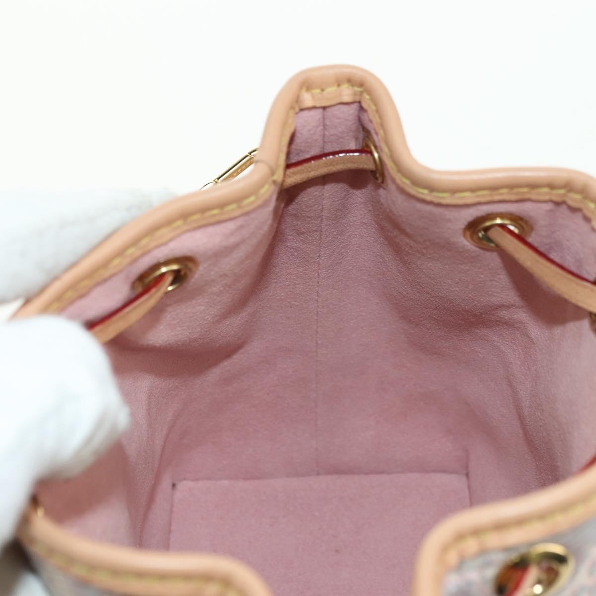 LOUIS VUITTON monogram laminated Jacquard Nano Noe Bag Pink M82427 Auth 177989SM