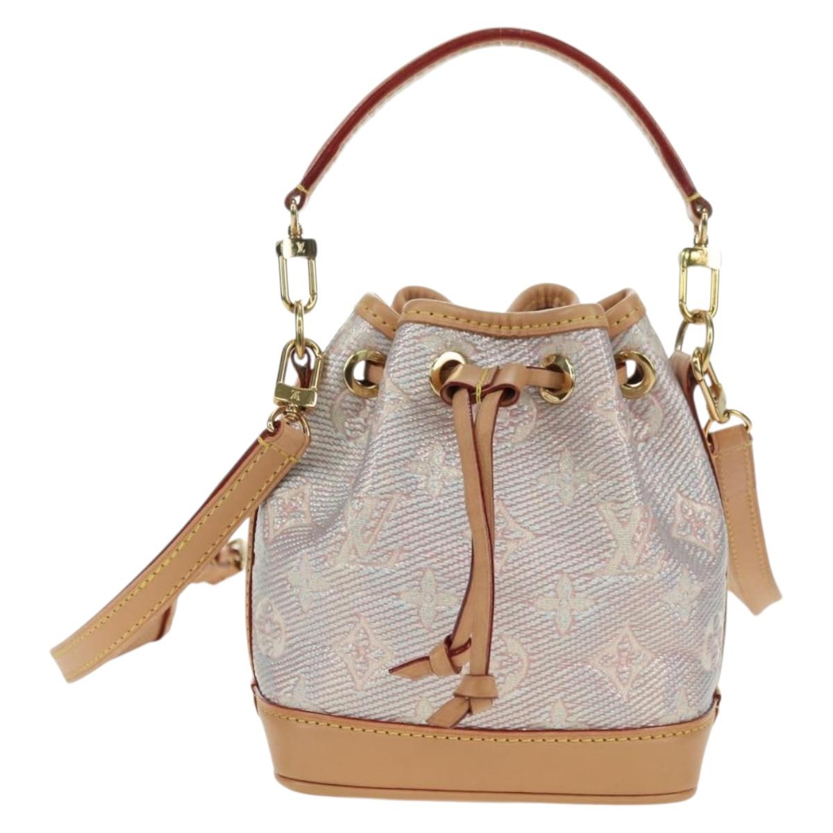 LOUIS VUITTON monogram laminated Jacquard Nano Noe Bag Pink M82427 Auth 177989SM