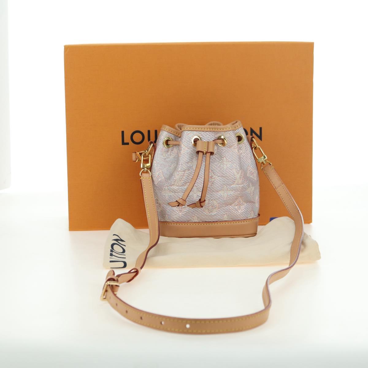 LOUIS VUITTON monogram laminated Jacquard Nano Noe Bag Pink M82427 Auth 177989SM