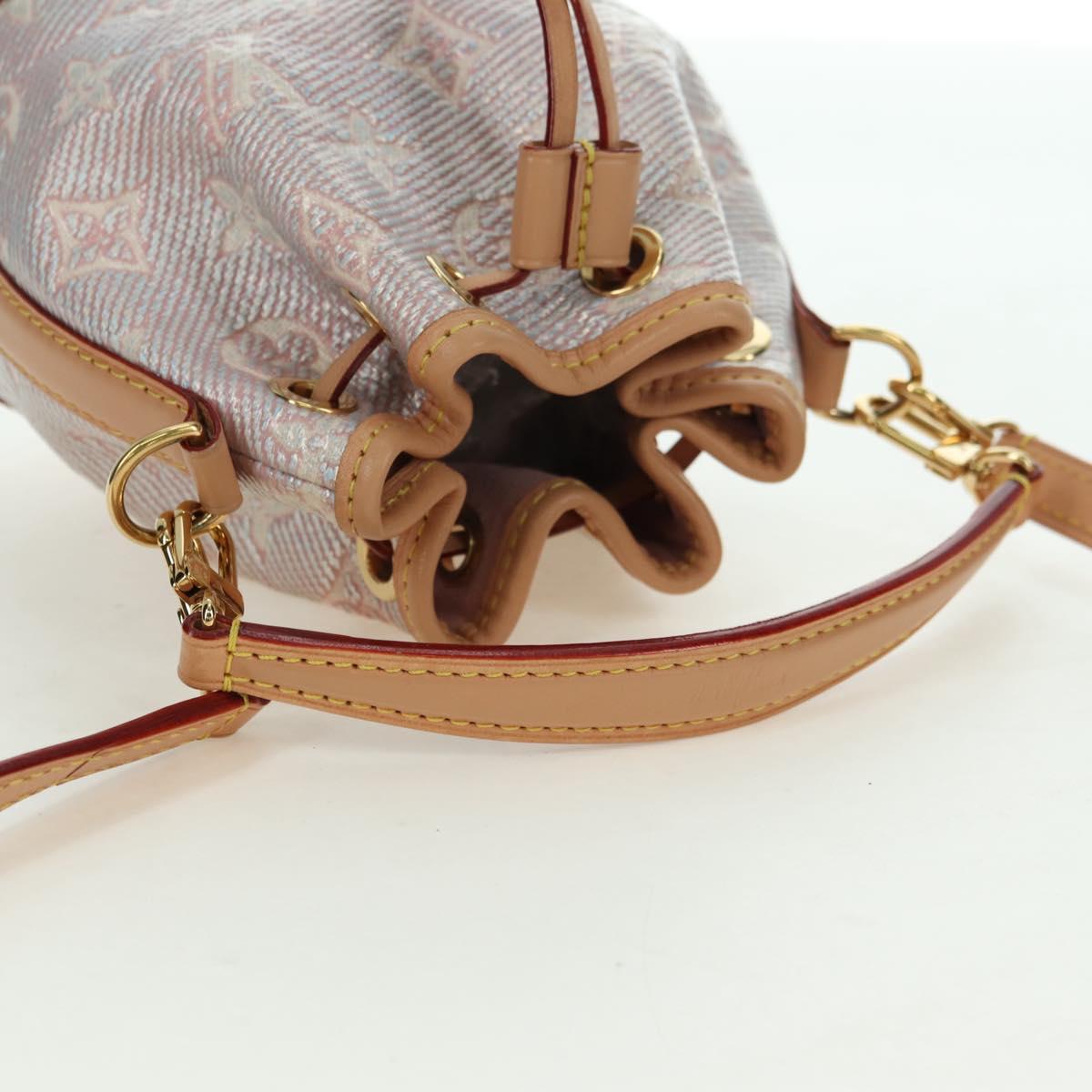 LOUIS VUITTON monogram laminated Jacquard Nano Noe Bag Pink M82427 Auth 177989SM
