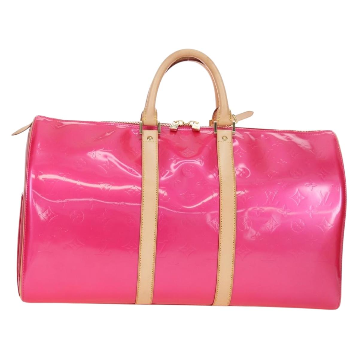 LOUIS VUITTON Monogram Vernis Mercer Boston Bag Fusha Pink LV Auth 177997SAV