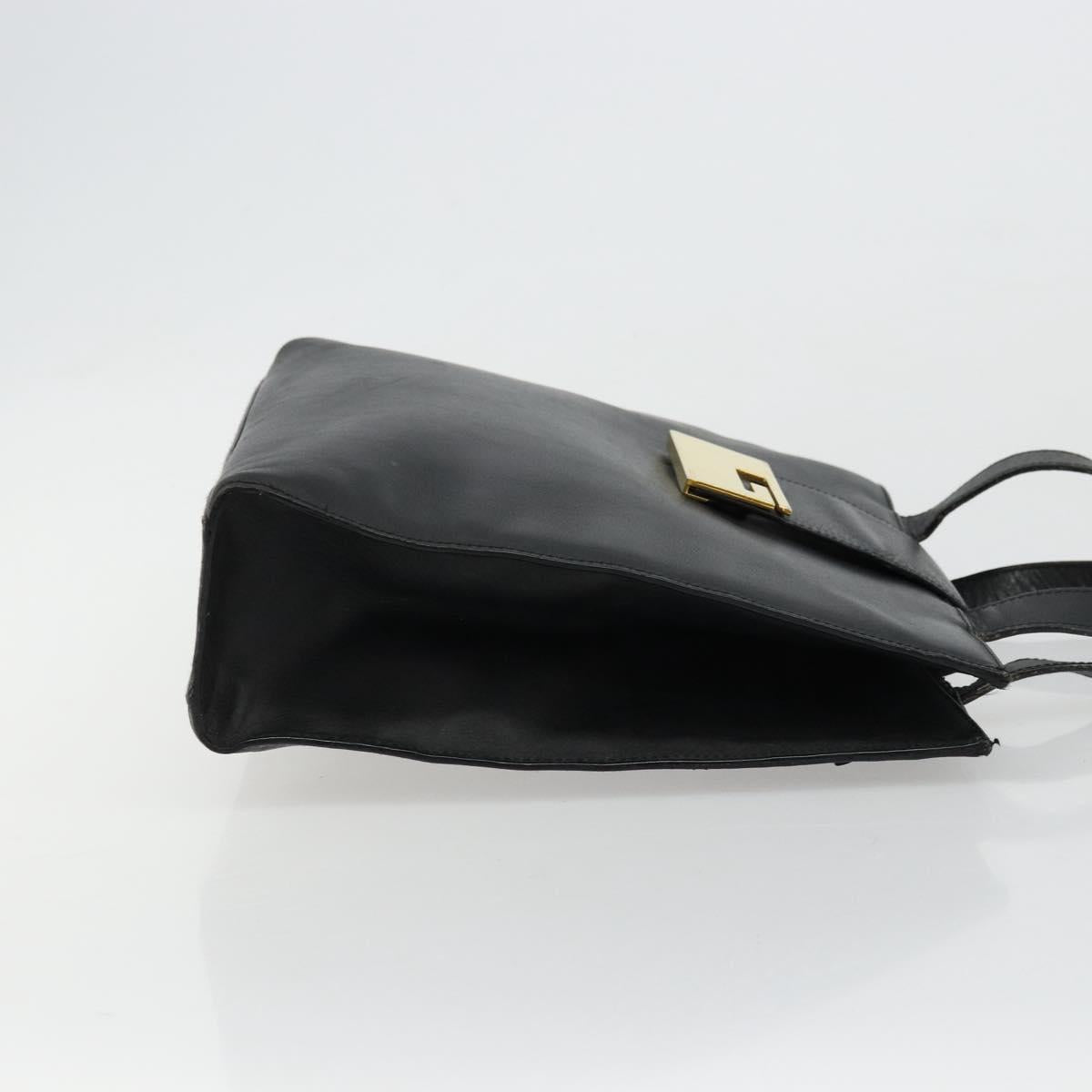 GUCCI Hand Bag Leather Black Gold 002 0347 200110 Auth 178003A