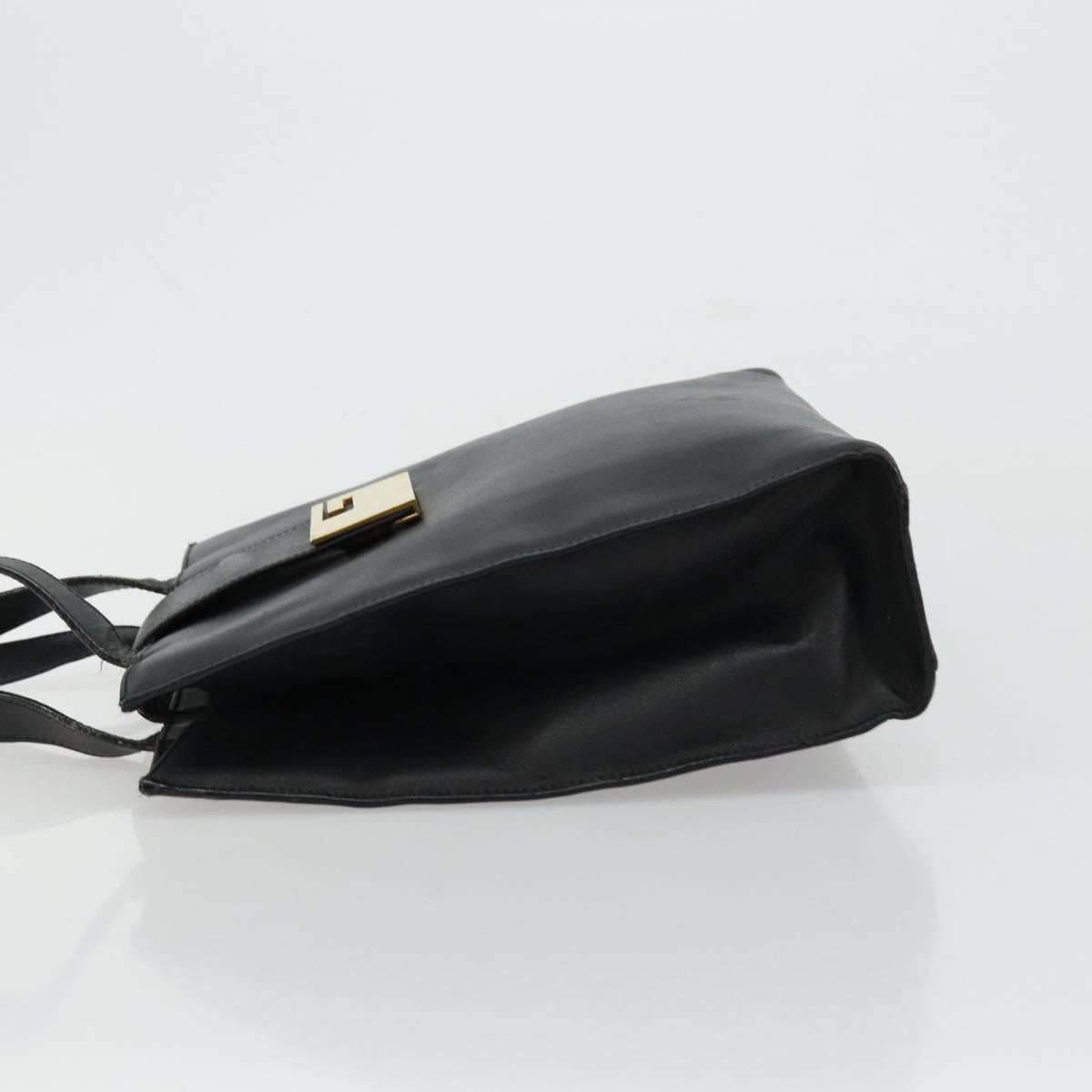 GUCCI Hand Bag Leather Black Gold 002 0347 200110 Auth 178003A