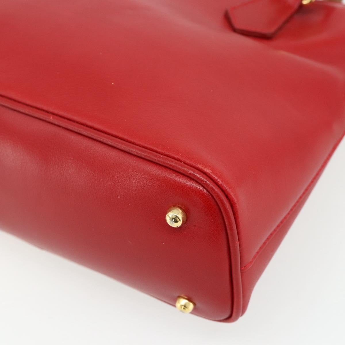 GUCCI Bamboo Hand Bag Leather 2way Red Gold 000 2296 0290 Auth 178004