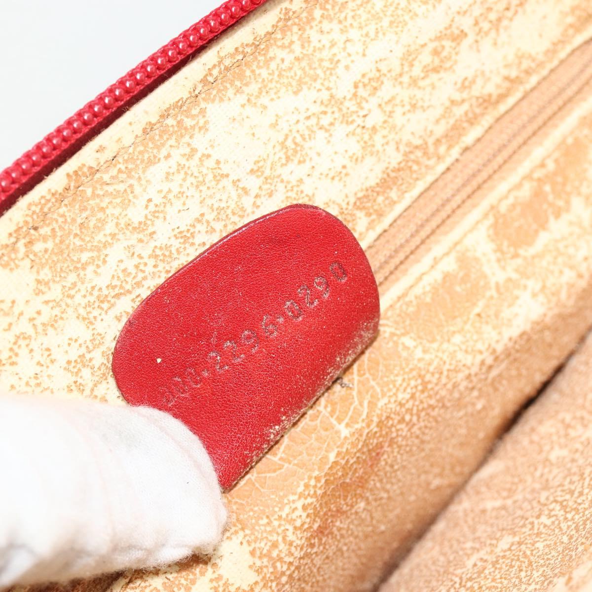 GUCCI Bamboo Hand Bag Leather 2way Red Gold 000 2296 0290 Auth 178004