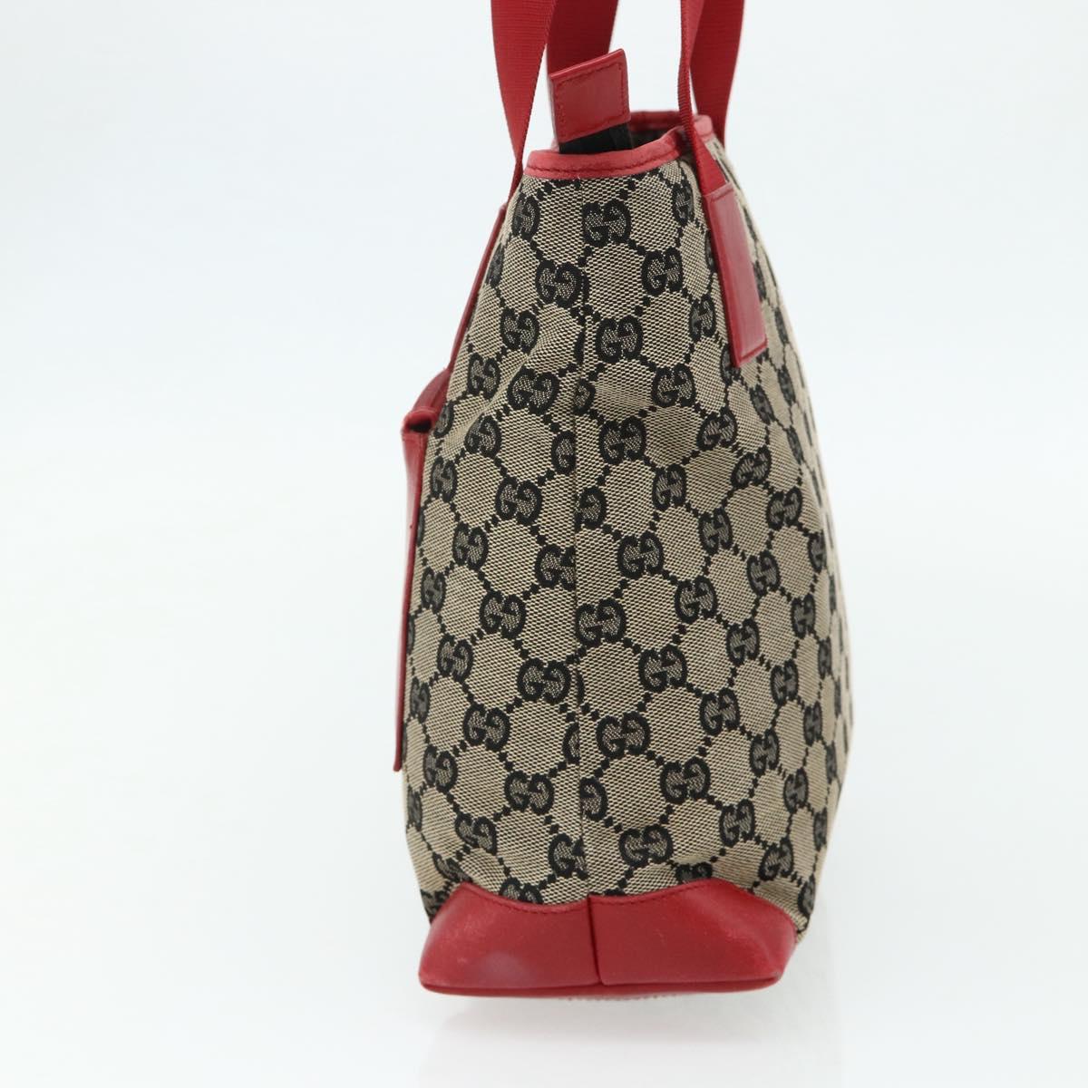 GUCCI GG Canvas Tote Bag Navy Silver 019 0402 3754 Auth 178006