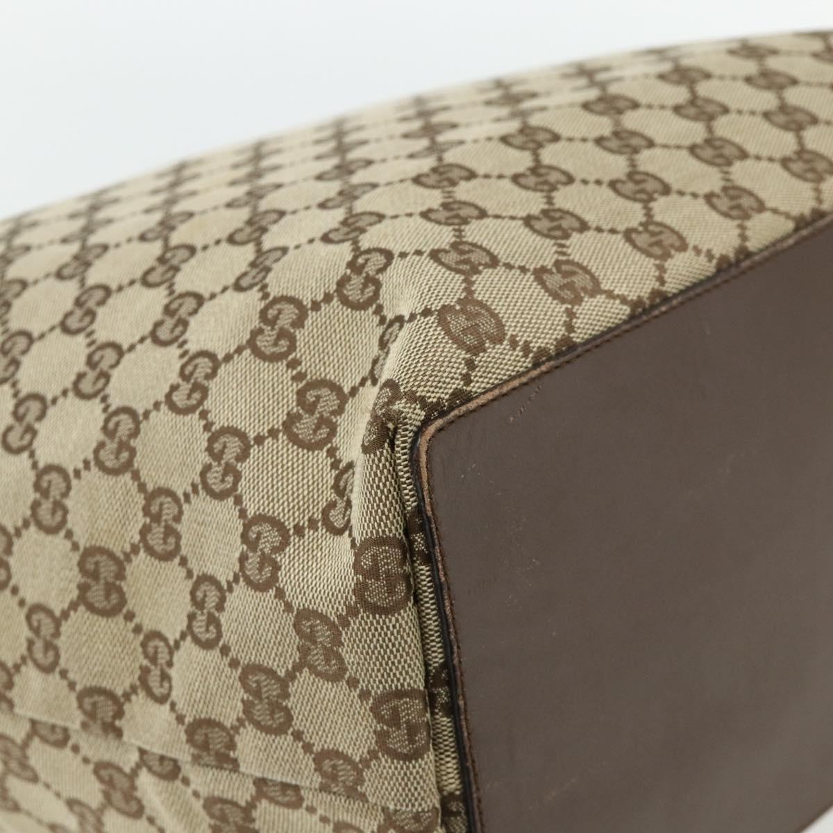 GUCCI GG Canvas Tote Bag Beige Silver 31242 Auth 178007