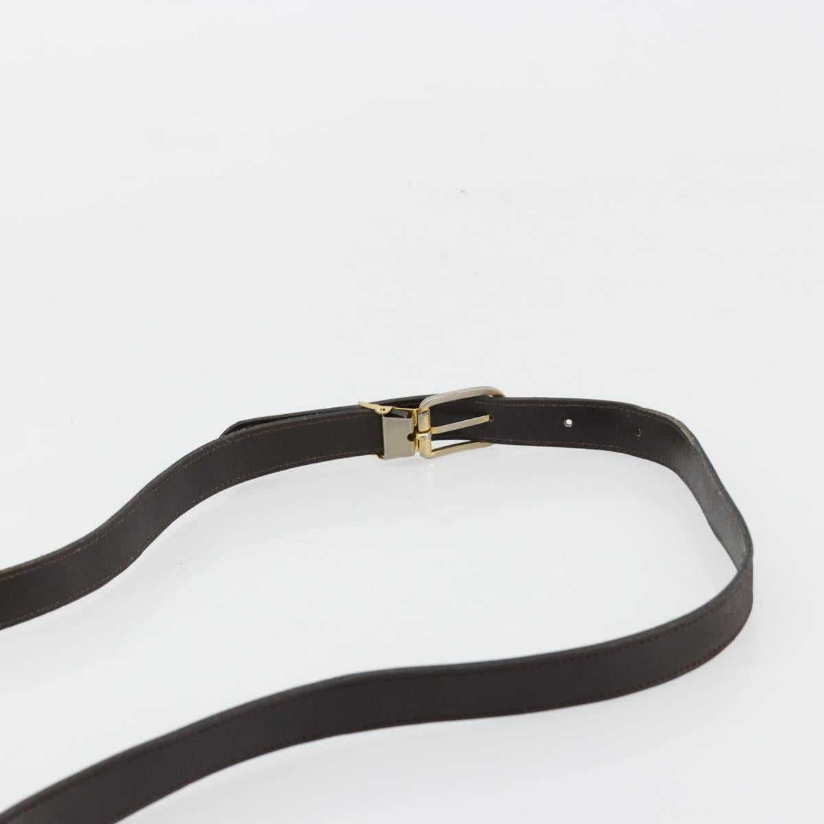Christian Dior Shoulder Bag Leather Dark Brown Gold Auth 178017