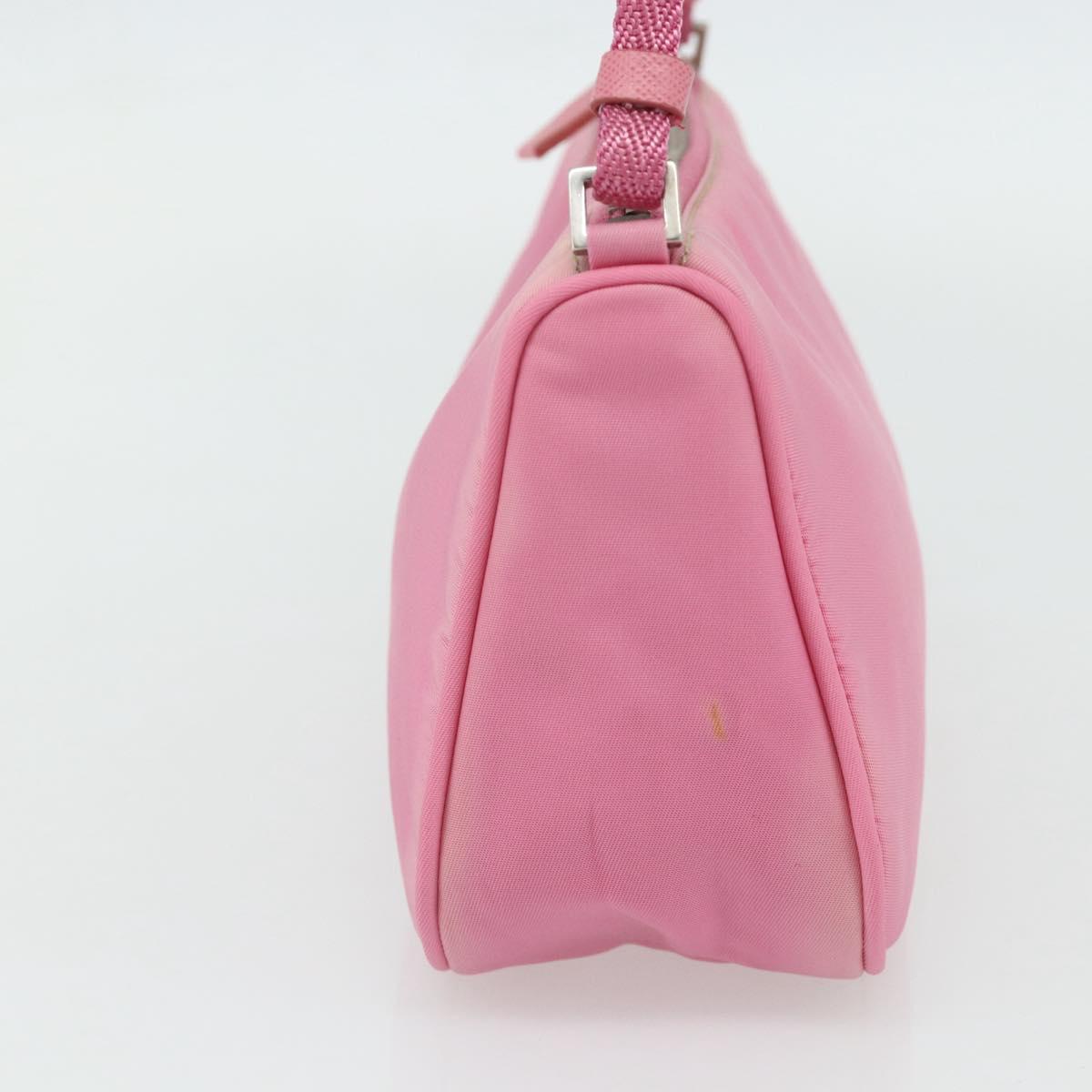 PRADA Accessory Pouch Nylon Pink Silver Auth 178018