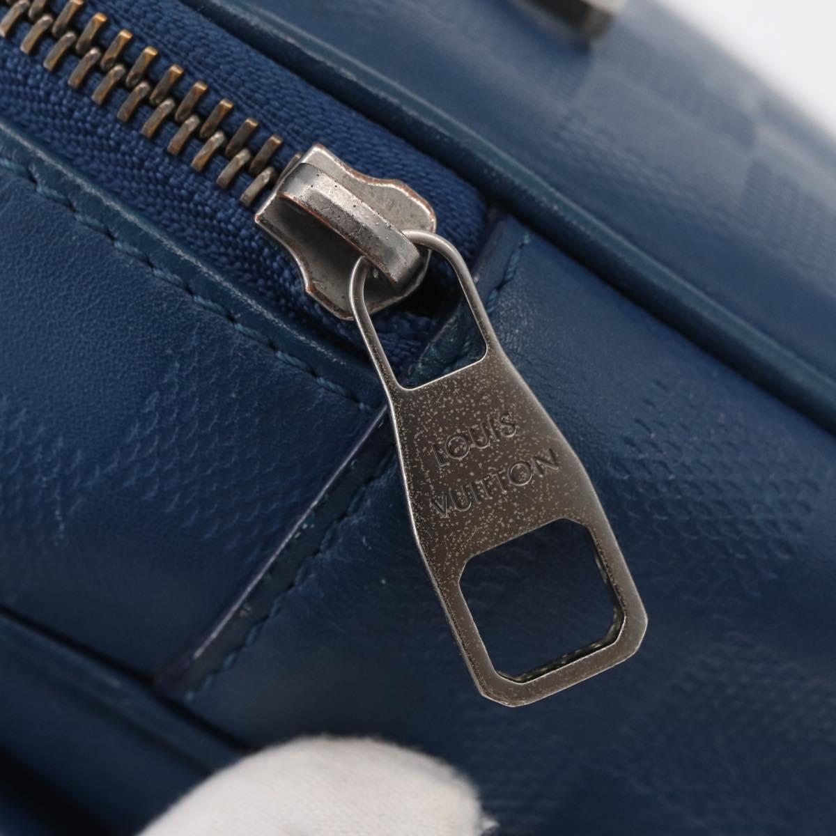 LOUIS VUITTON Damier Infini Ambreil Bag Leather Blue N41354 LV Auth 178019A