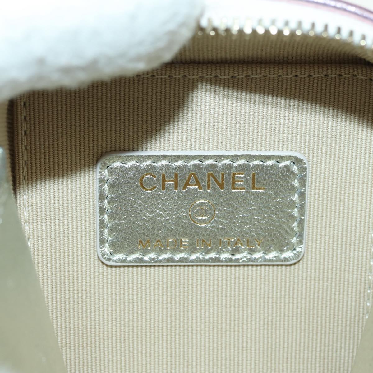 CHANEL Matelasse Chain Shoulder Bag Lamb Skin Gold Silver CC Auth 178027SM