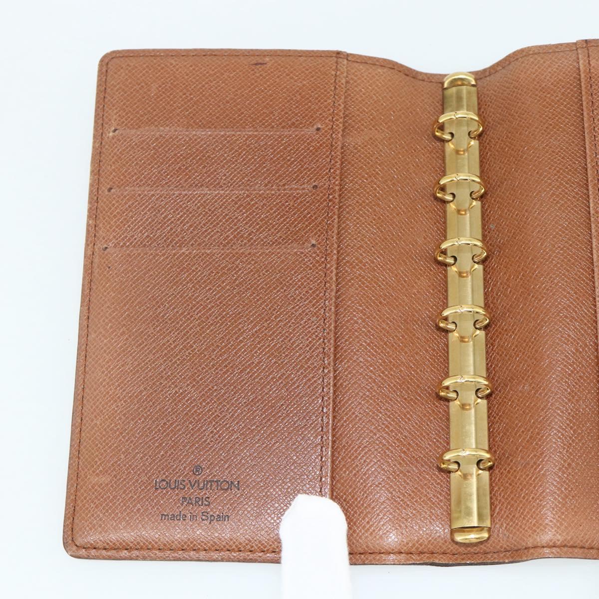 LOUIS VUITTON Monogram Agenda PM Day Planner Cover R20005 LV Auth 178029
