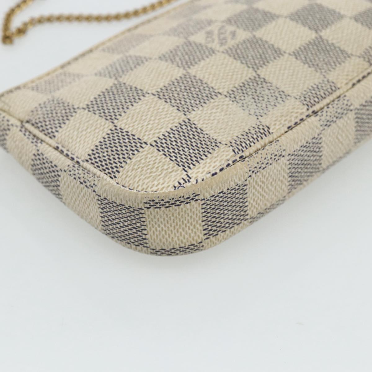 LOUIS VUITTON Damier Azur Mini Pochette Accessoires Pouch N63005 LV Auth 178031