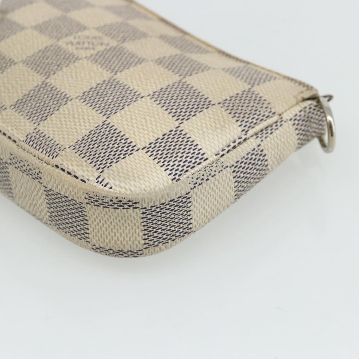 LOUIS VUITTON Damier Azur Mini Pochette Accessoires Pouch N63005 LV Auth 178031