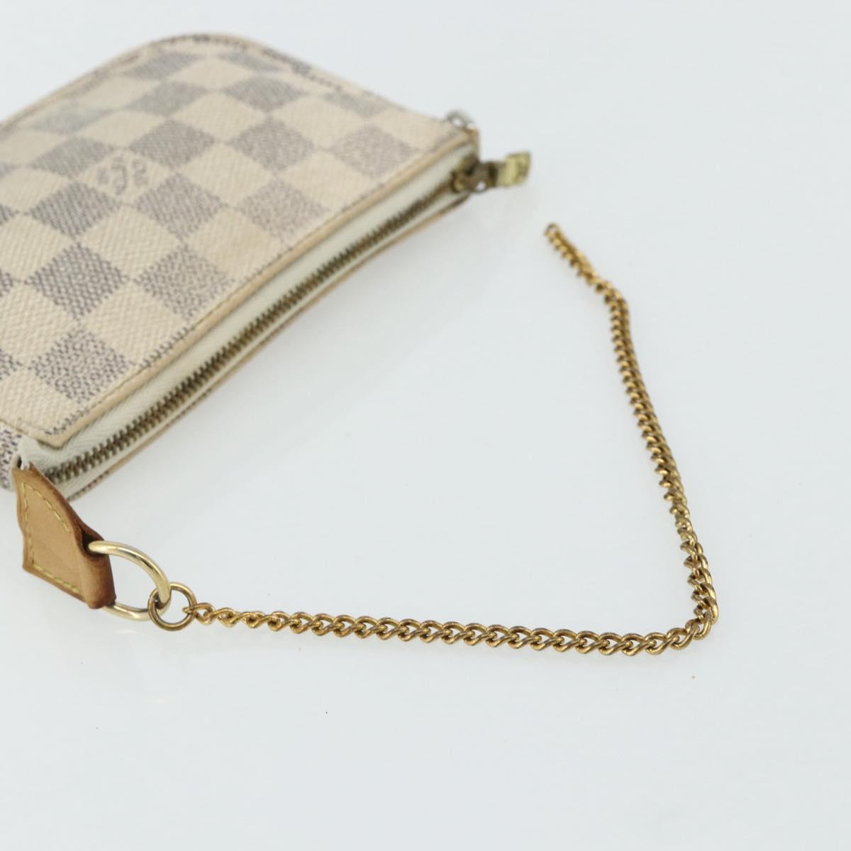 LOUIS VUITTON Damier Azur Mini Pochette Accessoires Pouch N63005 LV Auth 178031