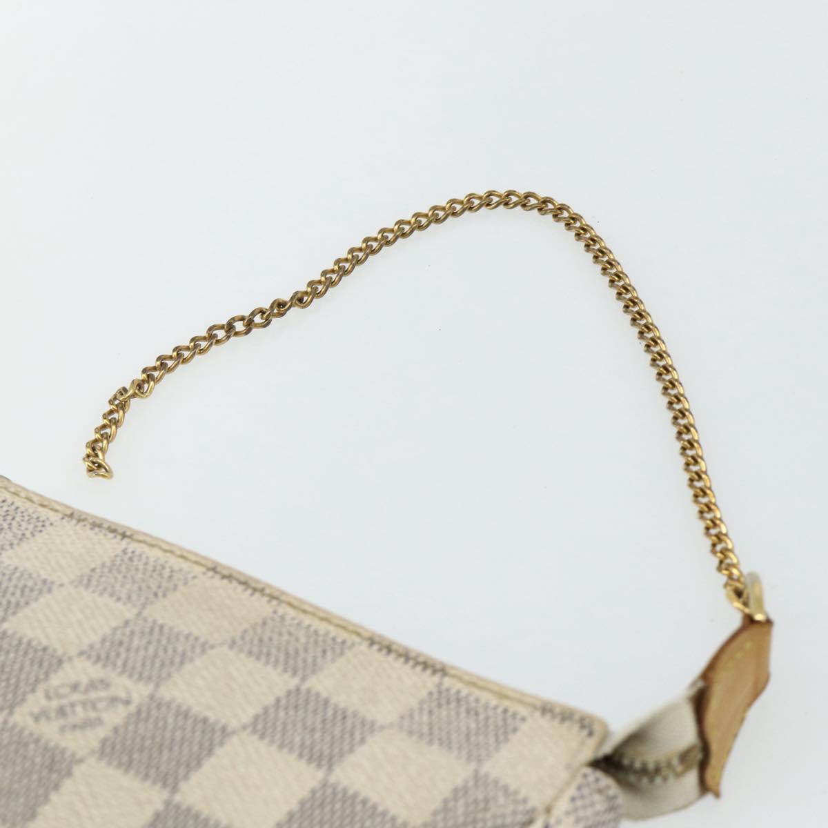 LOUIS VUITTON Damier Azur Mini Pochette Accessoires Pouch N63005 LV Auth 178031