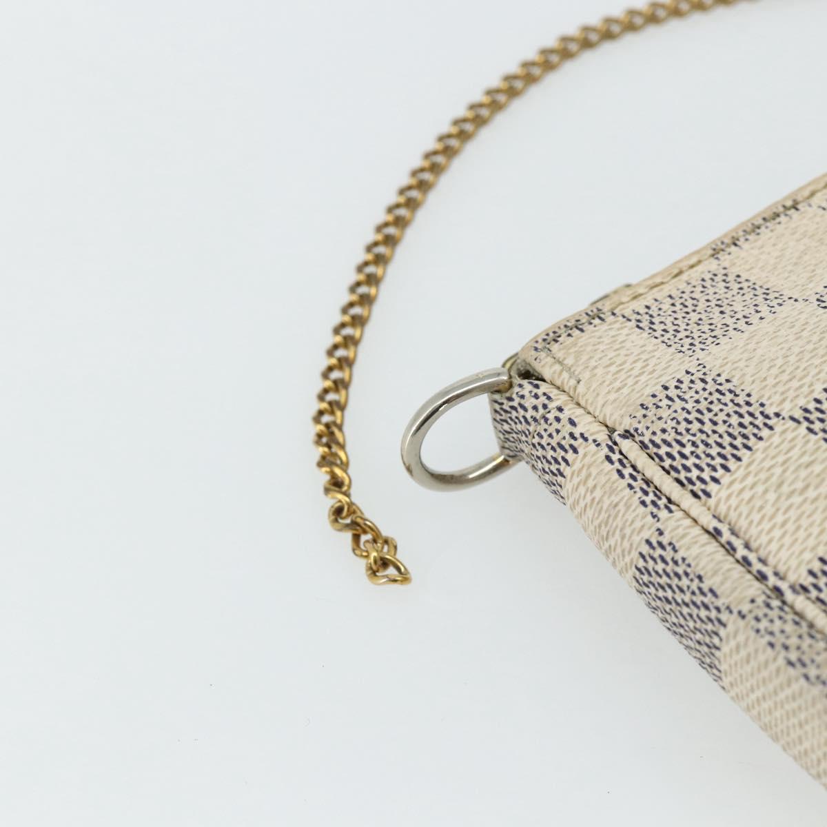 LOUIS VUITTON Damier Azur Mini Pochette Accessoires Pouch N63005 LV Auth 178031