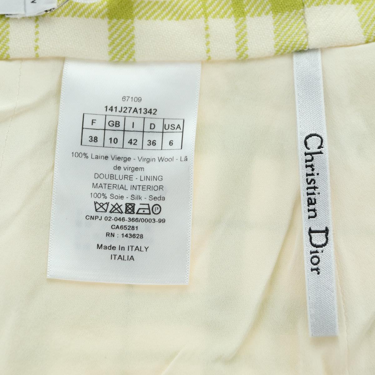 Christian Dior Skirt Wool Green Auth 178033A