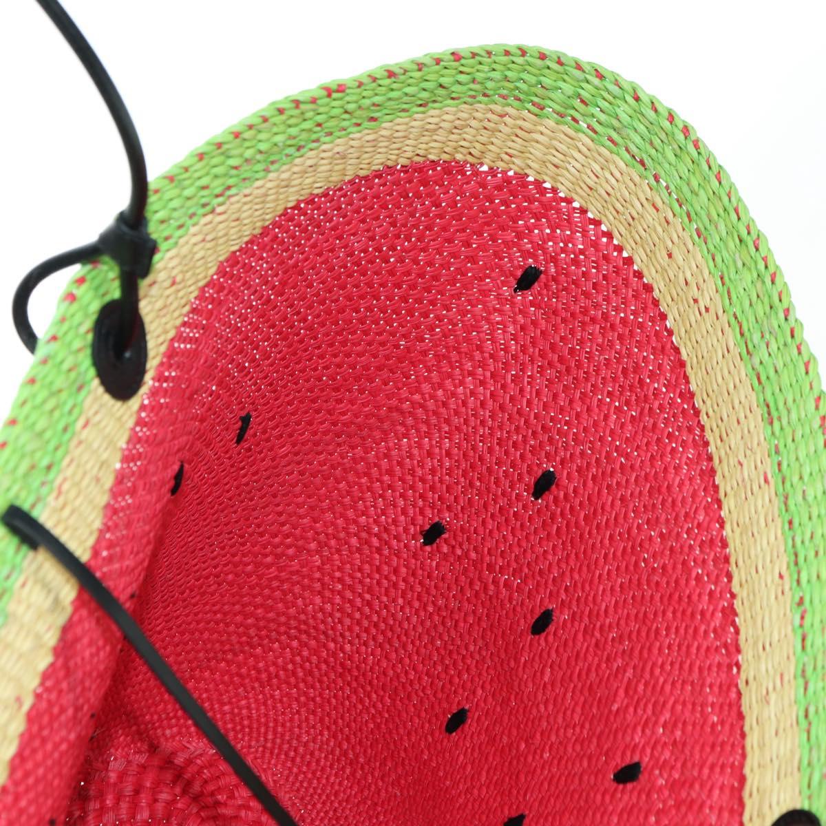 LOEWE Watermelon Tote Bag Raffia 2way Red Auth 178041SM