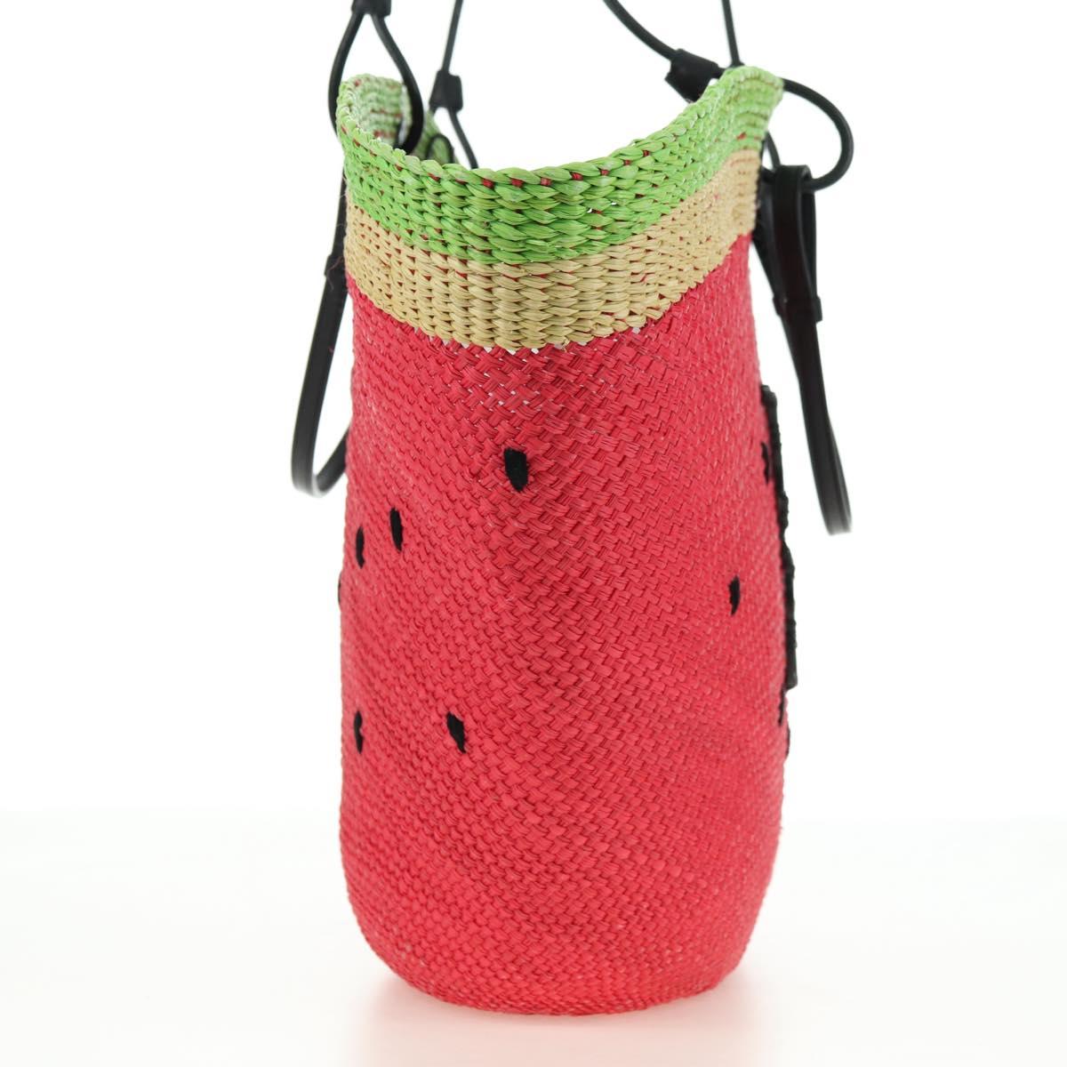 LOEWE Watermelon Tote Bag Raffia 2way Red Auth 178041SM