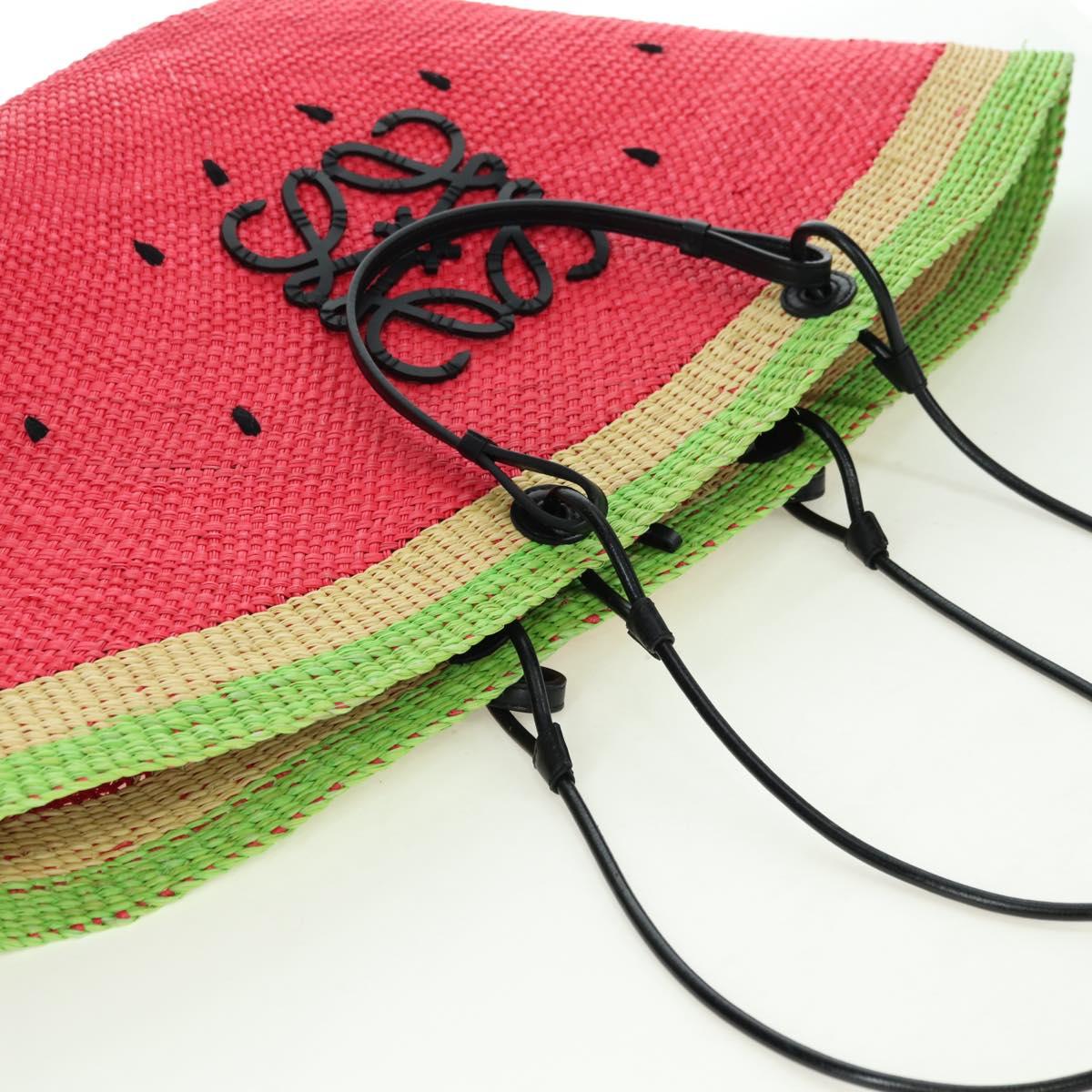 LOEWE Watermelon Tote Bag Raffia 2way Red Auth 178041SM