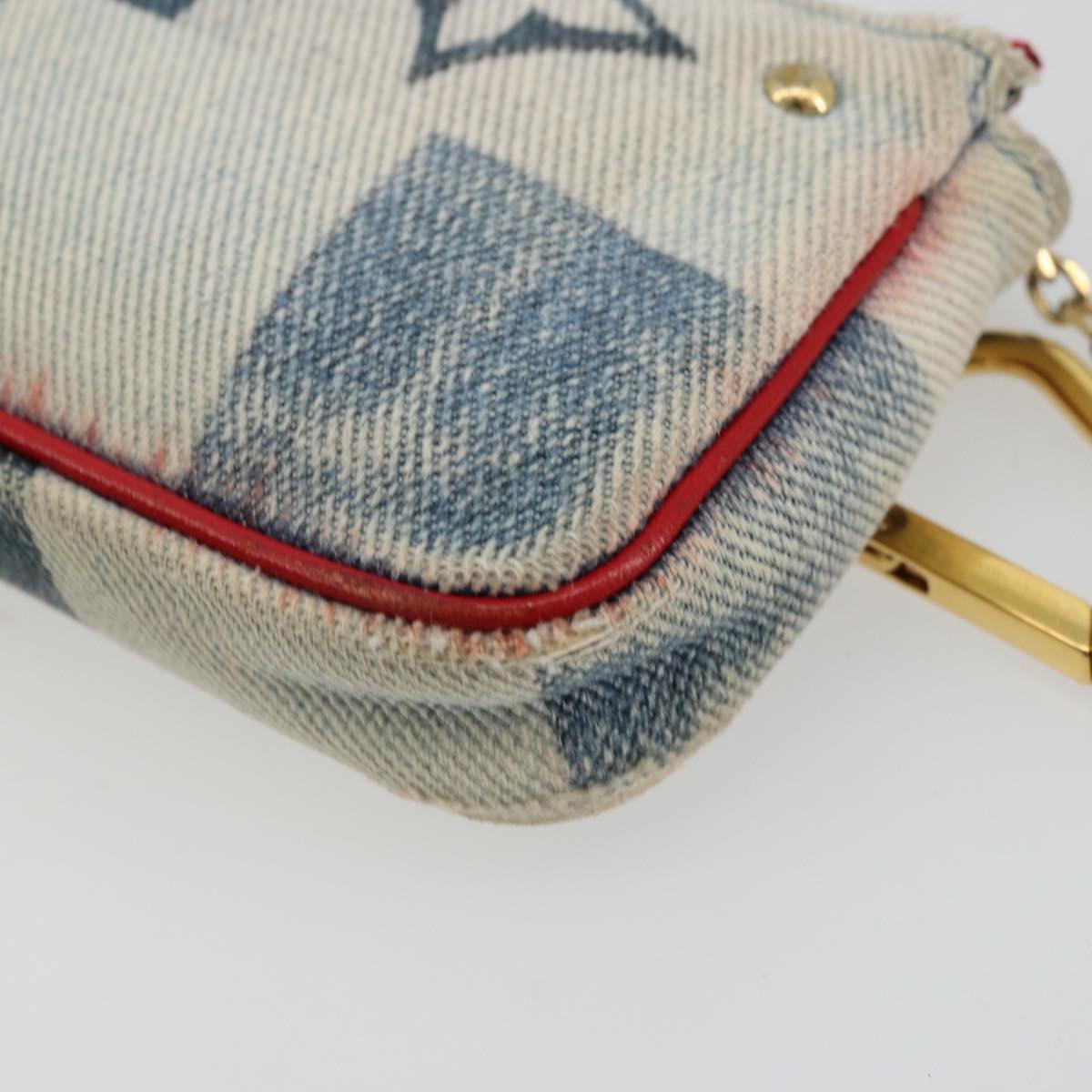 LOUIS VUITTON Monogram Denim Mini Pochette Accessoires Blue M68760 Auth 178048A