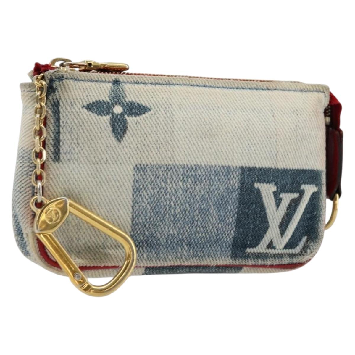 LOUIS VUITTON Monogram Denim Mini Pochette Accessoires Blue M68760 Auth 178048A