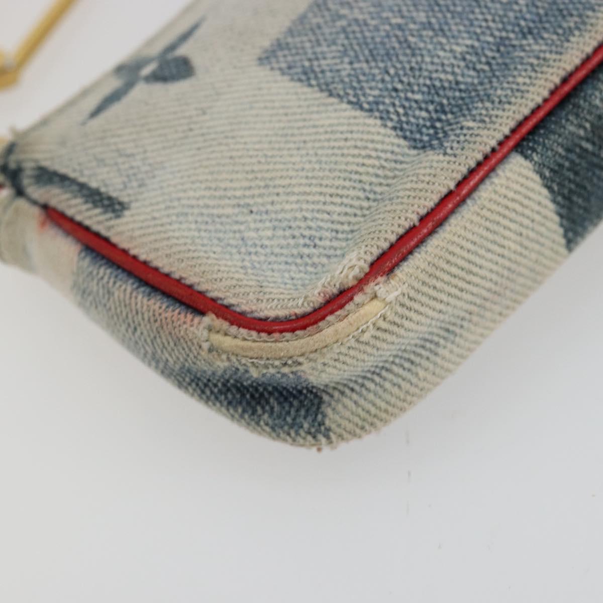 LOUIS VUITTON Monogram Denim Mini Pochette Accessoires Blue M68760 Auth 178048A