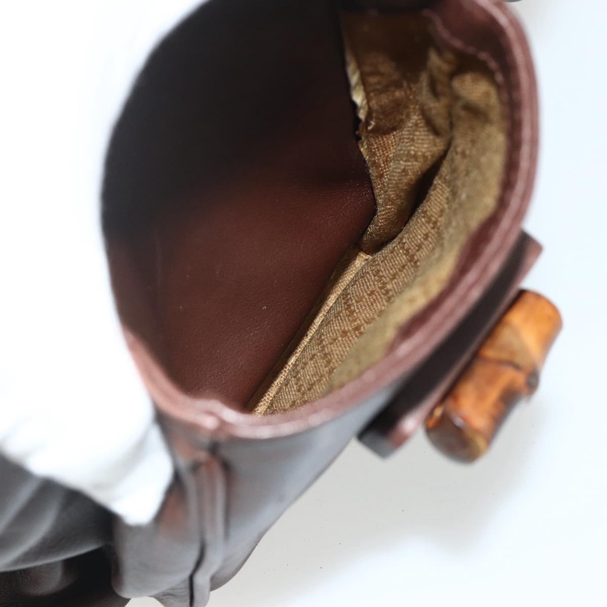 GUCCI Bamboo Backpack Leather Brown Gold 003 58 0016 Auth 178057