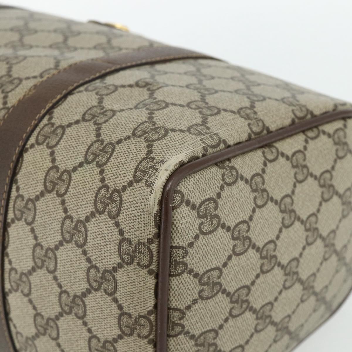 GUCCI GG Supreme Web Sherry Line Boston Bag PVC Beige Red 40 02 007 Auth 178058