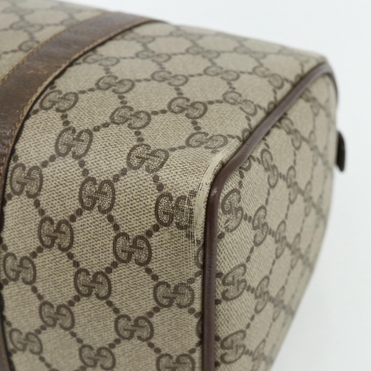 GUCCI GG Supreme Web Sherry Line Boston Bag PVC Beige Red 40 02 007 Auth 178058
