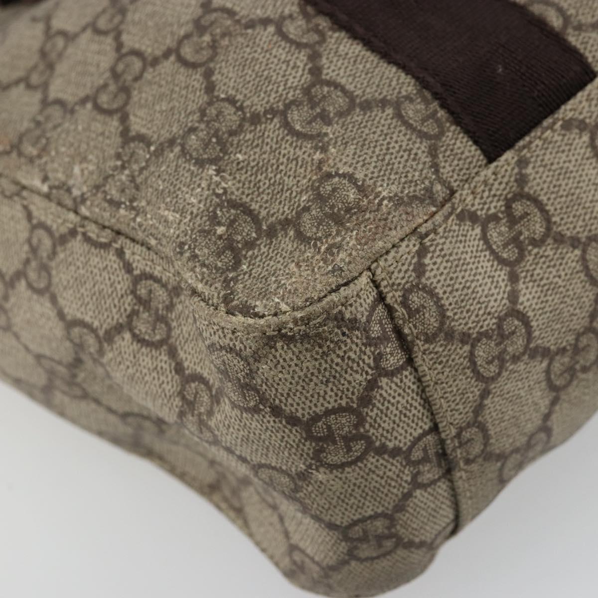 GUCCI GG Supreme Hand Bag PVC Beige 141976 Auth 178060