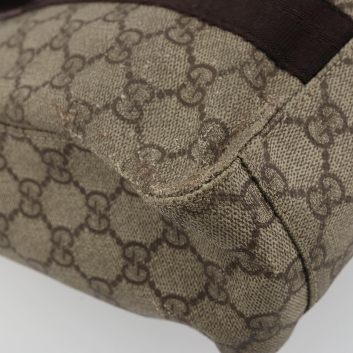 GUCCI GG Supreme Hand Bag PVC Beige 141976 Auth 178060