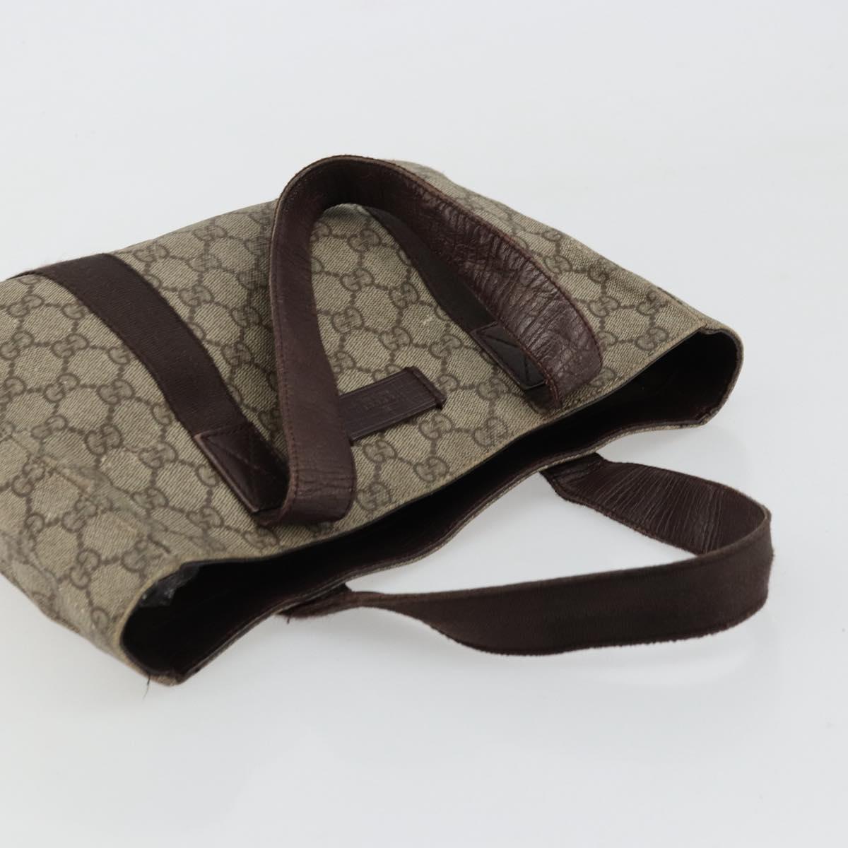 GUCCI GG Supreme Hand Bag PVC Beige 141976 Auth 178060