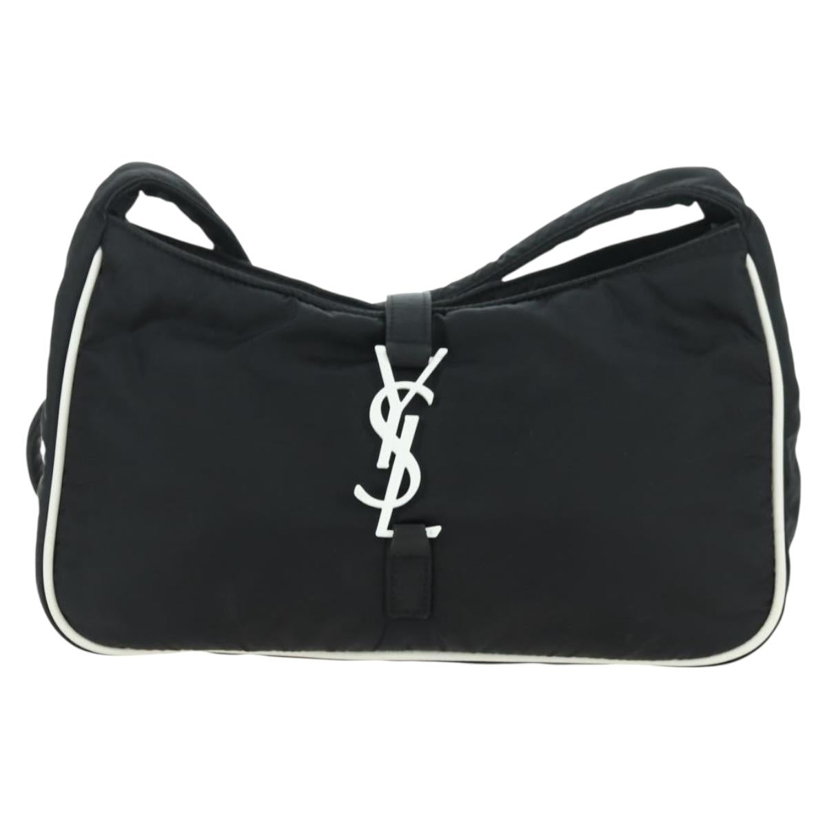 SAINT LAURENT Shoulder Bag Nylon Black Auth 178069SAM