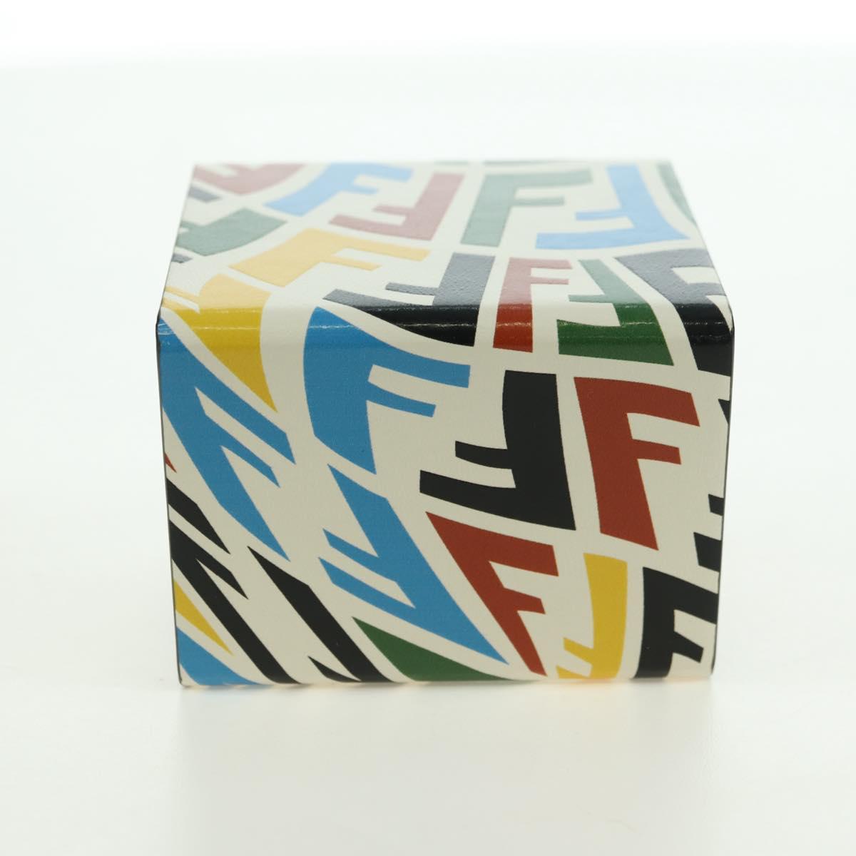 FENDI FF Vertigo Bag Charm Leather Multicolor Auth 178086M