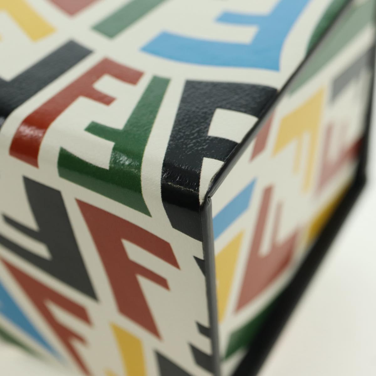 FENDI FF Vertigo Bag Charm Leather Multicolor Auth 178086M