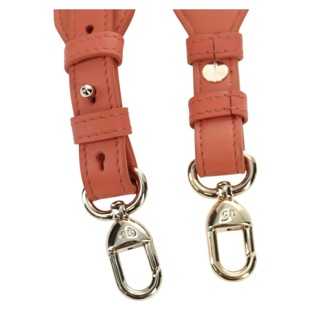 Christian Dior Shoulder Strap Leather 41.7"" Pink Auth 178089M