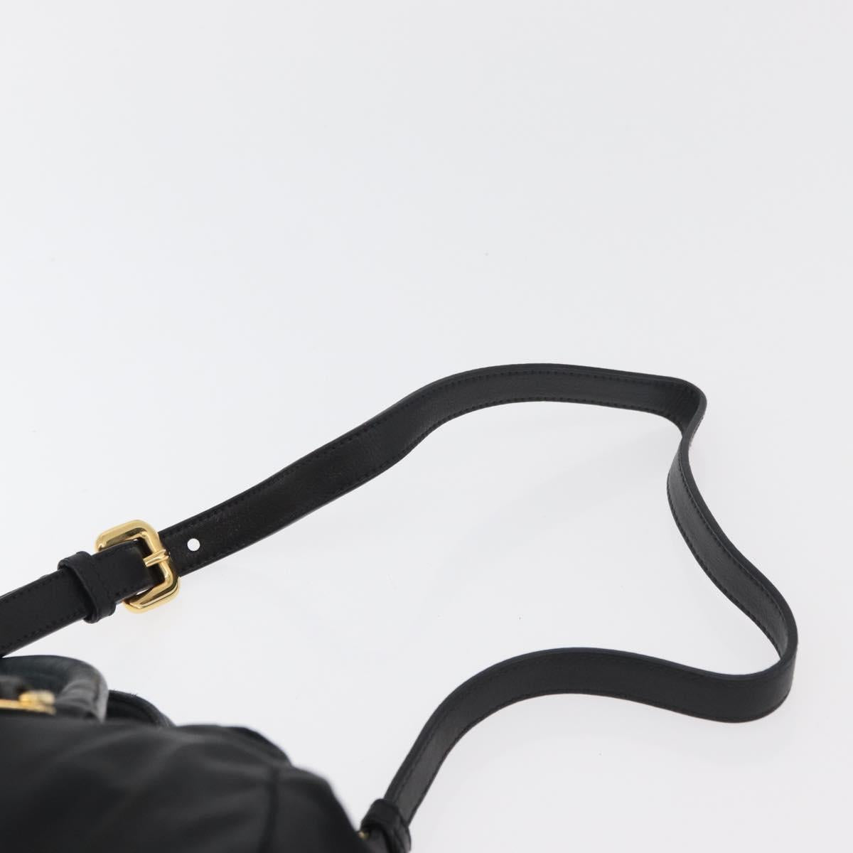 PRADA Hand Bag Nylon 2way Black Gold Auth 178100