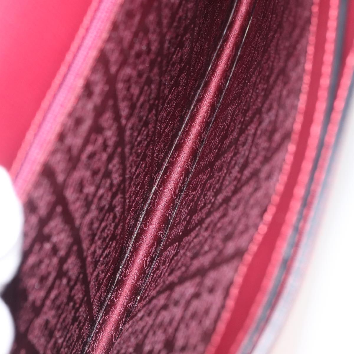CARTIER Business Bag Leather Bordeaux Gold Auth 178104A