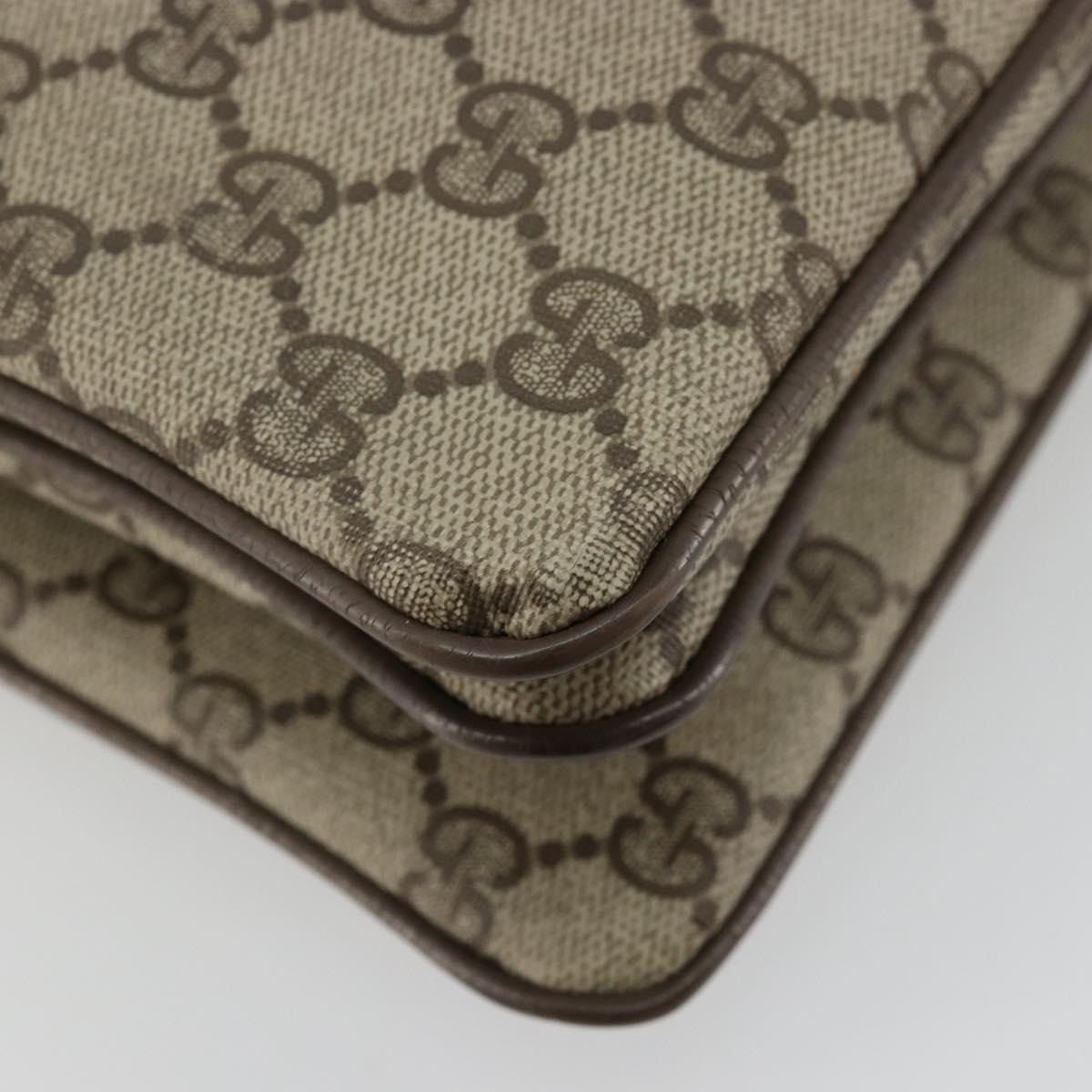 GUCCI GG Supreme Web Sherry Line Bag PVC Beige Gold 14 02 034 Auth 178112