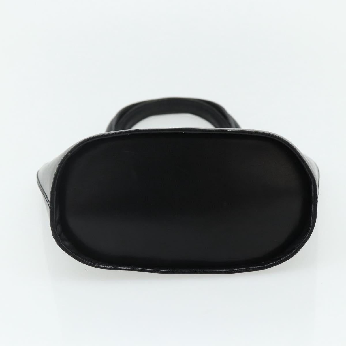CELINE Hand Bag Leather Black Silver Auth 178117A