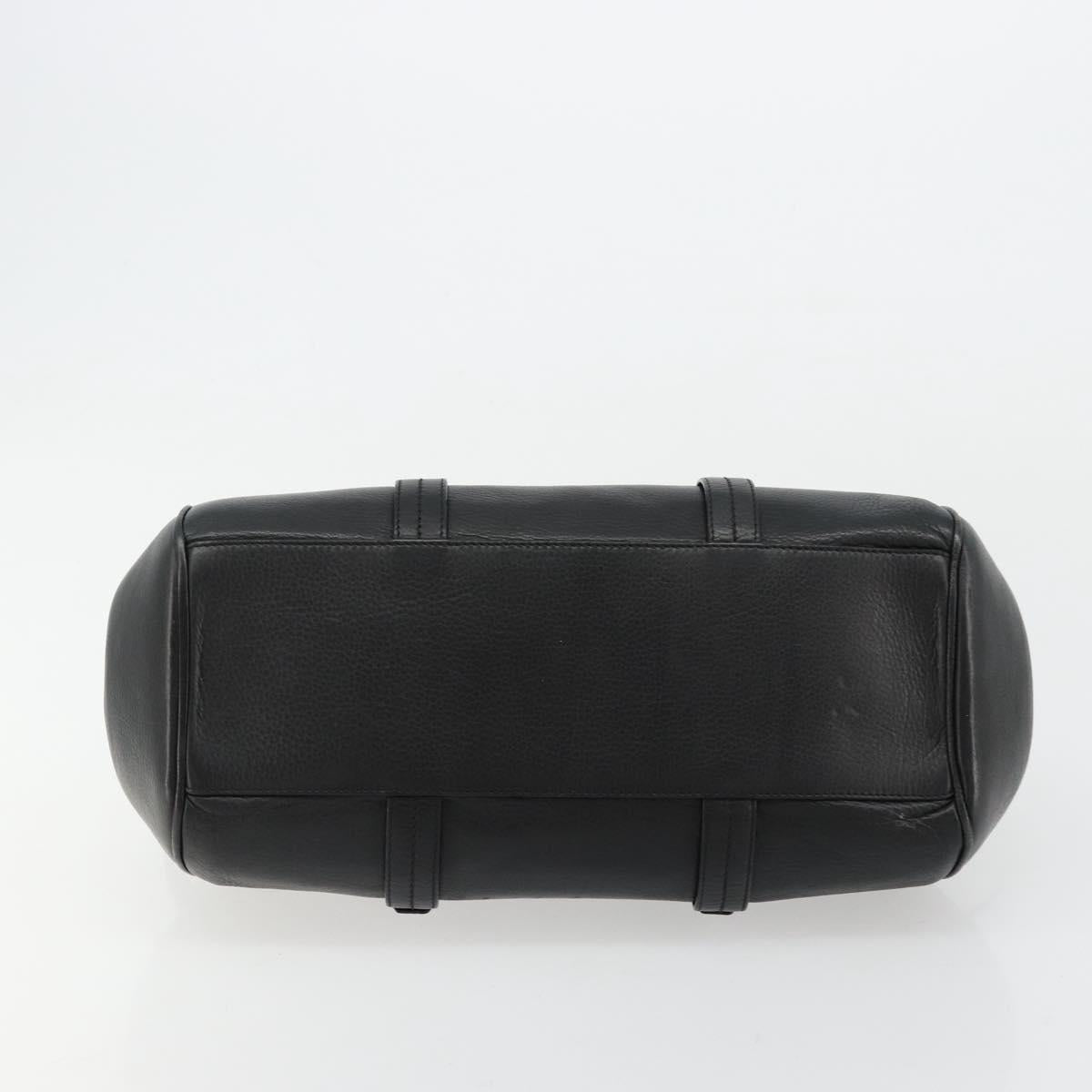 BALLY Hand Bag Leather Black Silver Auth 178121A